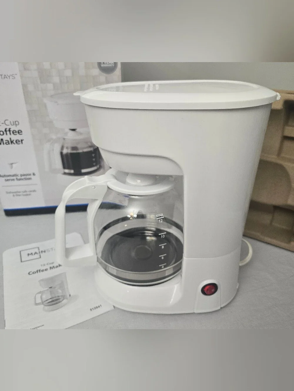 Mainstays 12-Cup Coffee Maker White